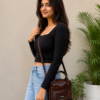 Elegant Brown & Black Tote Bag