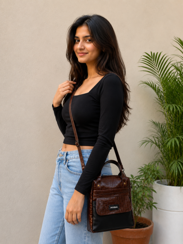 Elegant Brown & Black Tote Bag