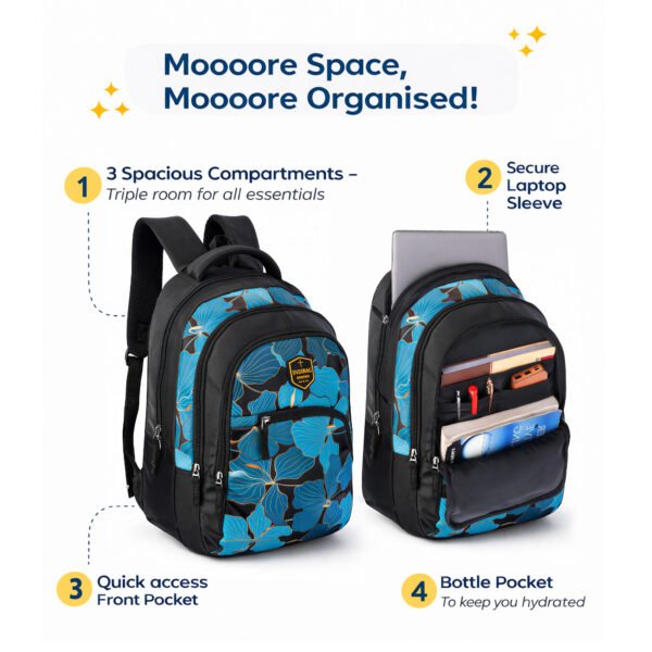07 Floral Print Laptop Backpack for Men & Women