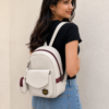 Stylish White Backpack with Front Pocket