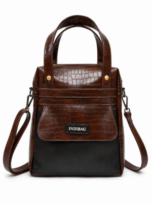 Elegant Brown & Black Tote Bag