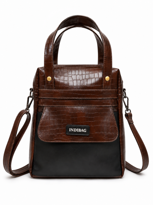Elegant Brown & Black Tote Bag