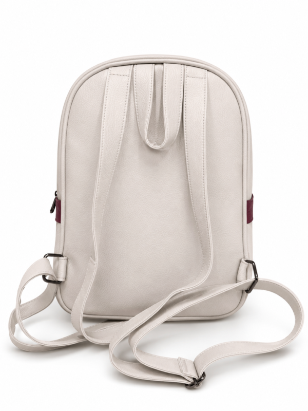 Stylish White Backpack with Front Pocket