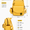 Stylish White Backpack with Front Pocket