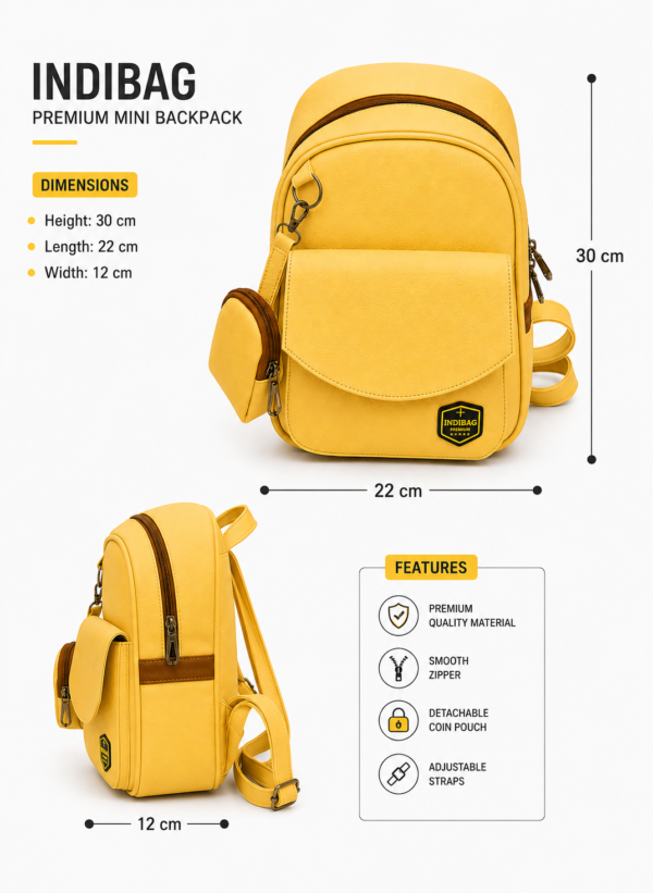 Stylish White Backpack with Front Pocket