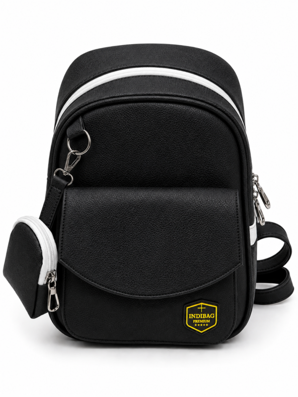 Stylish White Backpack with Front Pocket