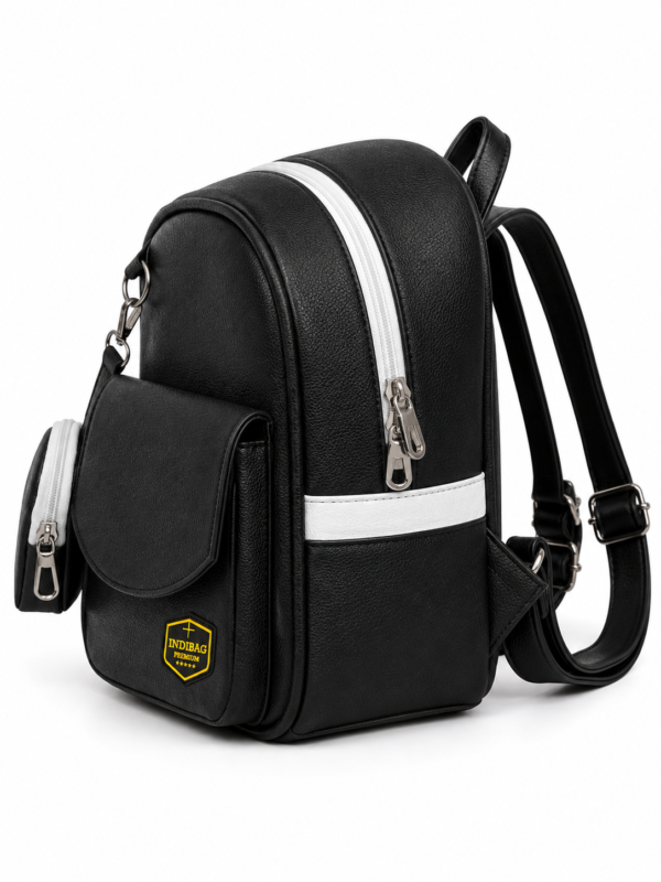 Stylish White Backpack with Front Pocket