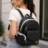Stylish White Backpack with Front Pocket