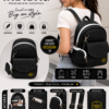 Stylish White Backpack with Front Pocket