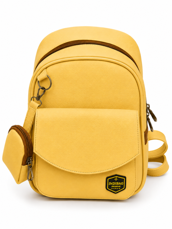 Stylish White Backpack with Front Pocket