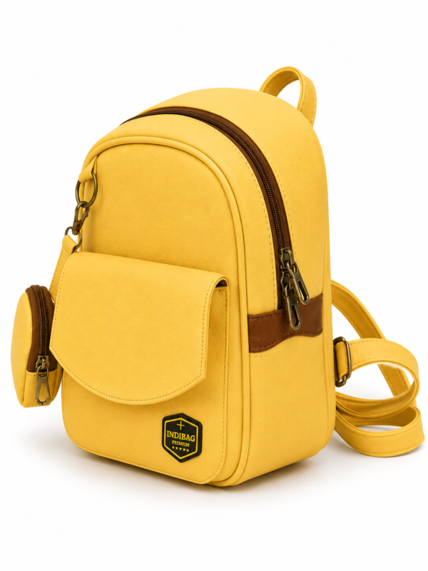 Stylish White Backpack with Front Pocket