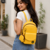 Stylish White Backpack with Front Pocket