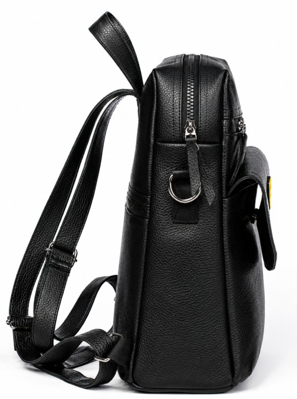 Deluxe Black Leather Backpack