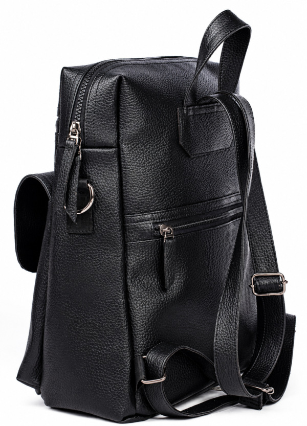 Deluxe Black Leather Backpack