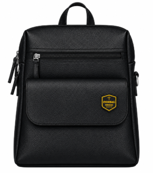 Deluxe Black Leather Backpack
