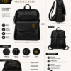 Deluxe Black Leather Backpack
