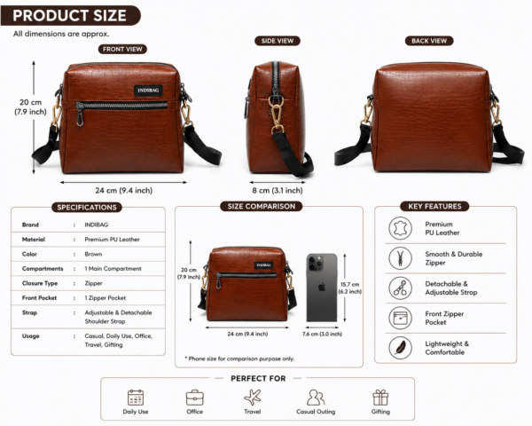 ChatGPT Image May 8, 2026, 05_39_21 PM Brown Leather Sling Bag