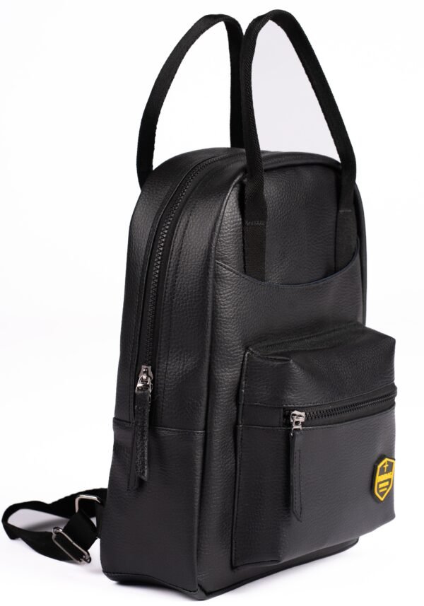 Classic Black Faux Leather Backpack