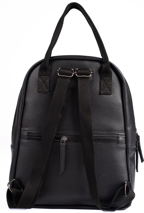Classic Black Faux Leather Backpack