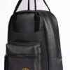 Classic Black Faux Leather Backpack