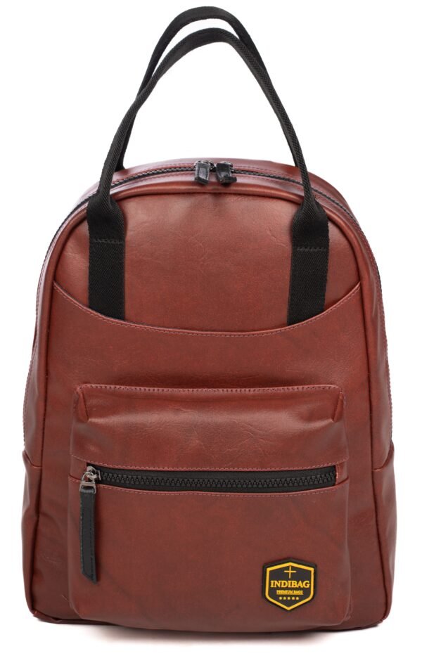Classic Black Faux Leather Backpack