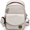 Stylish White Backpack with Front Pocket